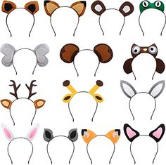 several different types of animal ears and headbands