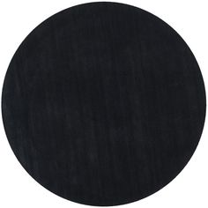 a black round rug on a white background