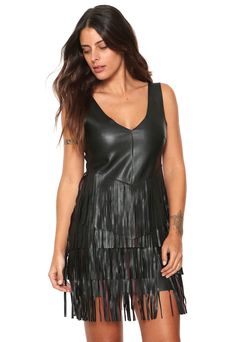 Look Retro, Leather Fringe, Flapper Dress, Leather