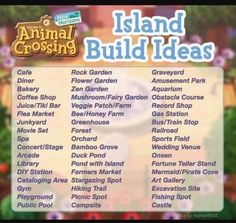 the animal crossing island build ideas list