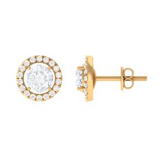 Product Details Elegant Halo Stud Earrings are the perfect accessory for any outfit. The sparkling Round Shape Zircon Stone is set in Prong Setting in a halo of smaller stones, creating a stunning and eye-catching design. The screw back closure provides added security and comfort for extended wear. These Cubic Zirconia Earrings are versatile and suitable for both casual and formal occasions. Product Information SKU SHP-EARRINGS032210580 Length 8 mm Width 8 mm Weight 1.15 gm (Approximate) ZIRCON Dazzling Gold Diamond Earrings With Halo Design, Dazzling Gold Halo Diamond Earrings, Yellow Gold Cubic Zirconia Bridal Earrings With Halo Design, Gold Cubic Zirconia Halo Diamond Earrings, Dazzling Gold Diamond Earrings With Halo, Gold Dazzling Cluster Earrings With Halo Design, Gold Halo Cluster Earrings For Anniversary, Gold Cluster Earrings With Halo For Anniversary, Gold Cluster Earrings With Halo