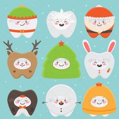 Teeth Illustration, Dental Marketing, Dental Kids, Dental Office Design, Dental Humor, Pediatric Dentistry, Christmas Deer, Christmas Vectors