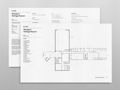 two architectural drawings are shown next to each other on top of a piece of paper