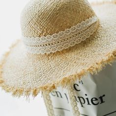 The FRESH straw hat features raw edge brim, decorate with lace ribbon ties. retro and chic looking. 目录 释义 权威词典 用法 例句 go top Raffia Hat, Brimmed Hat, Hat Women, Summer Scarves, Lace Ribbon, Beach Hat, Wide Brimmed Hats, Small Accessories, Raw Edge