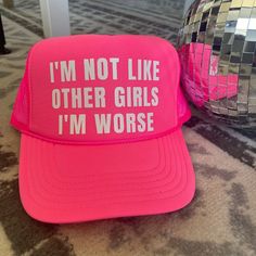 foam mesh back trucker hat Trendy Mesh Trucker Hat With Letter Print, Casual Party Trucker Hat, Funny Trucker Hat Quotes, Party Trucker Snapback Hat, Pink Trucker Hat With Letter Print, Pink Mesh Trucker Snapback Hat, Trendy Mesh Baseball Cap With Letter Print, Pink Mesh Snapback Baseball Cap, Trendy Pink Mesh Trucker Hat