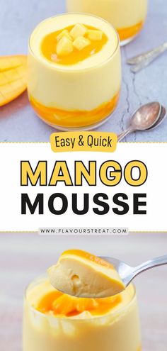 mango mousse is an easy and quick dessert