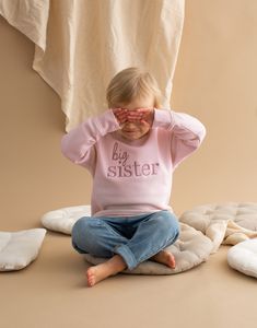 *PLEASE NOTE AGES 3-4 YEARS + ARE A PINK MARL IN COLOUR* These sweatshirts are true to size, if you like a move oversized fit to wear with leggings I would suggest to size up.  The baby sizes (up to 24-36Months) include poppers at the top for ease, and they are also a lightweight sweatshirt which is perfect for spring. Age 3-4+ are fleece lined.  FRENCH TERRY, 85% COTTON - ORGANIC RING SPUN COMBED, 15% POLYESTER - RECYCLED, FABRIC WASHED, LIGHT SUEDED, 280 G/M² Care: Machine wash at 30 degrees (inside out), no tumble dry, iron on reverse. Sibling Baby Announcement, Baby Announcement Big Sister, Sibling Baby Announcements, Older Sibling, Older Siblings, Cotton Plant, Big Sis, Organic Ring, Pregnancy Reveals