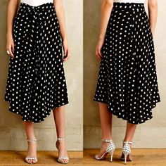 Love This Adorable Polka Dot Midi Skirt By Porridge For Anthropologie. It’s So Flattering! It Has A Front Tie With Zip And Hook Closure In The Back. Lined. In Like Brand New Condition! Only Worn Once. 26” Waist. 30 1/2” L. Spring Polka Dot Long Skirt, Polka Dot Long Skirt For Spring, Chic Long Skirt With Polka Dot, Chic Polka Dot Relaxed Skirt, Chic Polka Dot Relaxed Fit Skirt, Chic Polka Dot Skirt Relaxed Fit, Black Midi Skirt For Brunch, Elegant Polka Dot Spring Bottoms, Elegant Polka Dot Bottoms For Spring