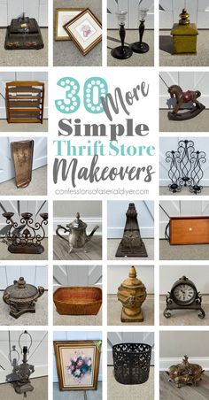 there are many different items that can be found on this page in the book 30 more simple thrift store makeovers