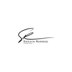 the logo for sachn ramas director, is shown in black on a white background