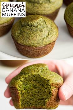 the green muffins have been made with spinach and banana powdered sugar