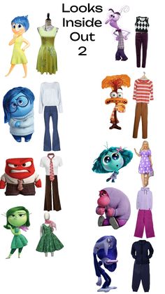 the inside out 2 movie poster is shown with many different characters and their names on it