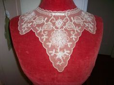 "Beautiful antique lace collar for clothing, bridal German made high quality, old store stock, never used. center front(widest point) top to bottom 8\" neck: 17\"" Alencon Lace, Lace Trims, Antique Lace, Lace Collar, Lace Applique, Pure Cotton, Lace Trim, Doll Clothes, Unique Items Products