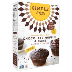 two boxes of chocolate cupcakes are shown