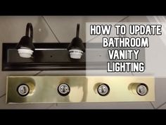 how to update bathroom vanity lighting with two lights and no switch knobs on the wall