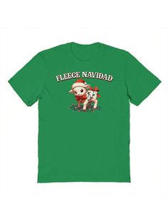 COMFY & COOL: Nearly There offers graphic shirts made of materials that are durable, comfortable, and easy to care for. Whether you're looking for a funny, inspirational, or pop-culture-inspired graphic shirt, we've got you covered.Nearly There Fleece Navidad Graphic Cotton Short-Sleeve T-Shirt Green Casual  Short Sleeve Cotton Figure,Letter  Medium Stretch  Men Clothing, size features are:Bust: ,Length: ,Sleeve Length: Christmas Graphic Print Short Sleeve T-shirt, Christmas Funny Print Short Sleeve T-shirt, Cheap Dinosaur Print Short Sleeve T-shirt, Cheap Men's Character Print T-shirt, Green Short Sleeve T-shirt For St. Patrick's Day, Sleeve Cotton, Cotton Shorts, Graphic Shirts, All Fashion