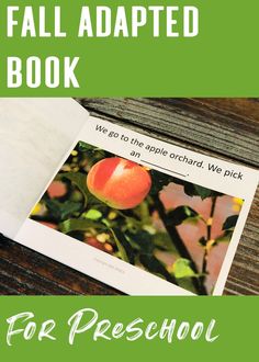 This adapted book was created by an SLP /BCBA to teach students from preschool Apples Speech Therapy, October Speech Therapy Activities, Fall Articulation Activities, Fall Articulation Speech Therapy, Aac Adapted Books, Speech Therapy Themes, Speech Therapy Activities Preschool