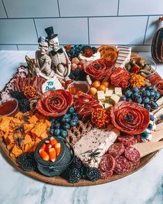 a platter filled with different types of food