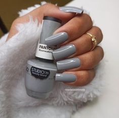 Grey Acrylic Nails, Mauve Nails, French Pedicure, Acrylic Nails At Home, Casual Nails, Gray Nails, Pretty Nail Art Designs, Pretty Nail Art