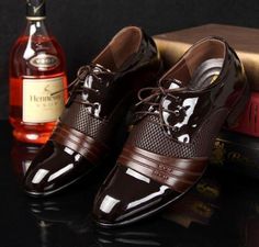 Stylish Mens Casual lace up wedding Oxford Dress formal Shoes black brown new Classic Brown Oxfords For Party, Brown Pointed Toe Dress Shoes For Party, Elegant Brown Oxfords For Party, Brown Wingtip Shoes For Party, Brown Wingtip Dress Shoes For Party, Brown Pointed Toe Oxfords For Party, Brown Lace-up Oxfords For Party, Elegant Brown Dress Shoes For Party, Elegant Brown Party Dress Shoes