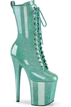 FLAMINGO-1040GP Turquoise Patent Ankle Boot-Ankle Boots-Pleaser-Turquoise-10-Patent-SEXYSHOES.COM 7 Inch Heels, High Heel Stiefel, Striped Shoes, Elegant Moments, Light Up Shoes, Corsets And Bustiers, Thigh High Stockings, Lingerie Accessories, Pole Dance