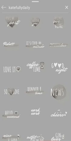 a bunch of different type of lettering on a gray background