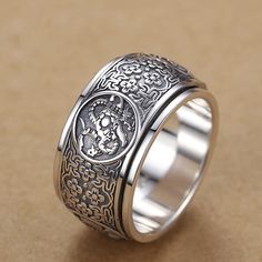 Style: Ethnic Style Fashion Element: Geometry, National Tide Bohemian Carved Wedding Ring, Bohemian Carved Ring Jewelry, Handmade Bohemian Engraved Round Ring, Bohemian Engraved Ring With Intricate Design, Bohemian Silver Rings For Ceremonial Occasions, Bohemian Silver Ceremonial Rings, Bohemian Carved Round Ring, Bohemian Carved Round Jewelry, Bohemian Carved Ring