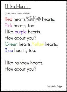 a poem with the words red hearts, white hearts, pink hearts, and purple hearts