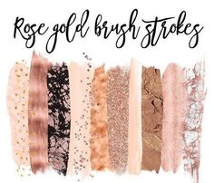 the rose gold brush strokes are available in different colors and sizes, including pinks, browns