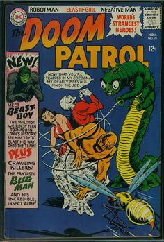 a comic book cover with an alien attacking a man