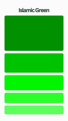 the green color scheme for islamic green is shown in three different colors, including white and green