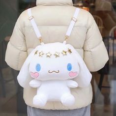 Cinnamoroll Plush Backpack In New Condition. Backpack Has Zipper On Top Of Character’s Head Which Can Accommodate Quite A Few Small Items (Example: Phone, Small Notebook, Keys, Makeup, Etc.). The Straps Are Removable When Preferred As A Plush To Cuddle. Smoke/Pet Free Home. Backpack Kawaii, Bunny Backpack, Kawaii Bags, Doll Backpack, Cartoon Backpack, Girls Heart, Plush Bags, Plush Backpack, Kawaii Cartoon