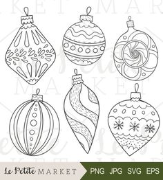 christmas ornament clipart set