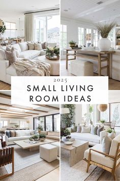 small living room decorating ideas with white furniture and neutral colors, including beige couches