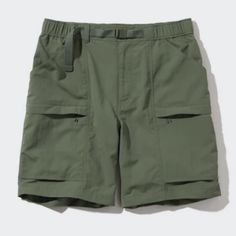 Uniglo Olive Geared Shorts Xxl Green Short Outdoor Pants, Green Outdoor Short Pants, Casual Uniqlo Pants With Pockets, Uniqlo Shorts, Green Shorts, Green Man, Work Pants, Uniqlo, Mens Shorts