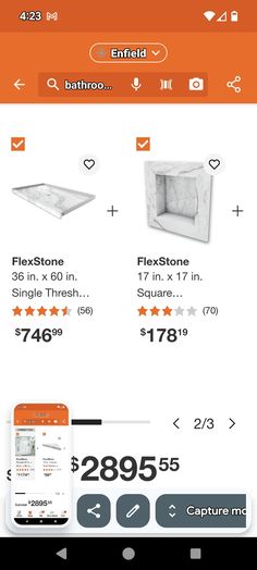 an app showing the price of mattresses