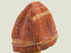 Unlined multi-fiber orange hat | Etsy Spring Brown Knitted Hats, Orange Casual Hat One Size, Casual Orange Hat One Size, Casual Orange Hat, Handmade Orange Beanie Hat, Orange Wide Brim Hat For Fall, Spring Orange Handmade Hats, Brimmed Brown Handwoven Crochet Hat, Handmade Orange Hats One Size