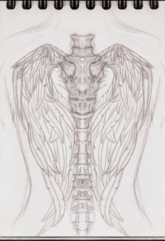 a drawing of a giraffe with wings on it's back