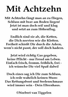 an old german poem with the words mit achtzehn in black and white