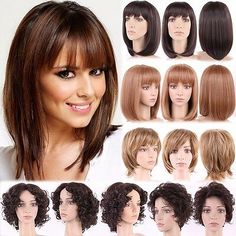 Fashion Ladies Full Short Hair Wigs Real Ombre Black Blonde Curly Straight Wig # | eBay Hair Color Shades, High Quality Wigs, Short Hair Wigs, Wavy Curly Hair, Black And Blonde, Full Hair, Brown Blonde, Brown To Blonde, Ladies Short