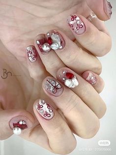 Asian Christmas Nails, Nail 2025, Noel Nails, Nails Noel, Kuromi Nails, Nails Tay, Solid Color Nails