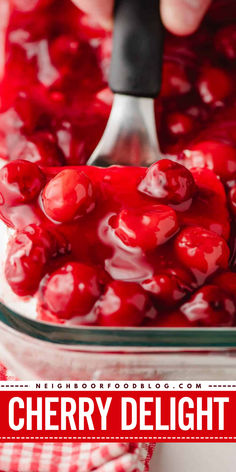 Indulge in the creamy, buttery goodness of classic cherry delight! This easy-to-make cherry delight recipe is the perfect addition to your Christmas dessert ideas. Save this recipe and always have an easy sweet treat to make at home! Holiday Easy Desserts, Cherry Desserts Easy, Cherries In The Snow Recipe, Cherry Jello Recipes, Classic Cherry Delight, Cherry Delight Recipe, Cherry Dessert Recipes, Cherry Yum Yum, Cherries Dessert