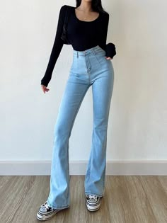 SPECIFICATIONScolor: blackcolor: light bluecolor: dark blueWash: LightWaist Type: HIGHThickness: RegularStyle: CasualRelease Date: Summer 2022Origin: CN(Origin)Model Number: NF1024Material: SpandexMaterial: CottonLength: Full LengthJeans Style: Flare PantsItem Type: JEANSGender: WOMENFit Type: skinnyFabric Type: Cotton elastic denimDecoration: WashedClosure Type: Zipper FlyBrand Name: OkuohaoAge: Ages 18-35 Years Old Jeans Slim Women, Slim Flare Jeans Outfit, Blue Flare Pants Outfit, Light Blue Flare Jeans Outfits, Blue Flared Jeans Outfit, High Waisted Flare Jeans Outfit, Blue Jeans Outfit Summer, Blue Flare Jeans Outfit, Dark Blue Jeans Women