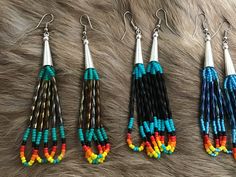 Southwestern Multicolor Nickel-free Beaded Earrings, Southwestern Style Multicolor Nickel-free Beaded Earrings, Southwestern Multicolor Beaded Earrings, Adjustable Southwestern Beaded Earrings, Native Beading, Native Beading Patterns, Indian Jewelry Earrings, Gilbert Az, American Indian Jewelry