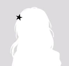 the silhouette of a woman with long hair and a star on her forehead, against a gray background