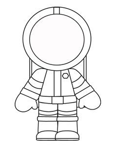 a black and white drawing of an astronaut