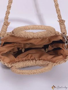 BirdinBag - Stylish Half-Round Straw Crossbody Bag - Ideal for Summer Getaways! Everyday Straw Shoulder Bag With Adjustable Handle, Casual Beige Bag With Adjustable Handle, Travel Straw Tote Bag With Adjustable Handle, Travel Straw Shoulder Bag With Adjustable Handle, Casual Straw Shoulder Bag With Adjustable Handle, Daily Use Straw Shoulder Bag With Adjustable Handle, Vacation Hobo Bag With Detachable Handle, Handheld Hobo Bag With Detachable Handle For Vacation, Casual Top Handle Shoulder Bag With Adjustable Handle