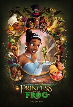 the princess and the frog movie poster with many characters in it's center circle