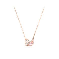 Premium Quality SWAROVSKI Dazzling Pink Swan Rosegold Necklace 5469989 Womens Jewelry Gift, Fashion Jewelry Rose Gold Clavicle Chain Jewelry For Party, Rose Gold Clavicle Chain For Party, Rose Gold Pendant Jewelry For Party, Luxury Rose Gold Necklace For Valentine's Day, Pink Gold Necklace For Formal Occasions, True Beauty Necklace, Swarovski Swan Necklace, Pink Swan, Swan Necklace