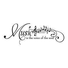 music is the voice of the soul with musical notes and trebles on it